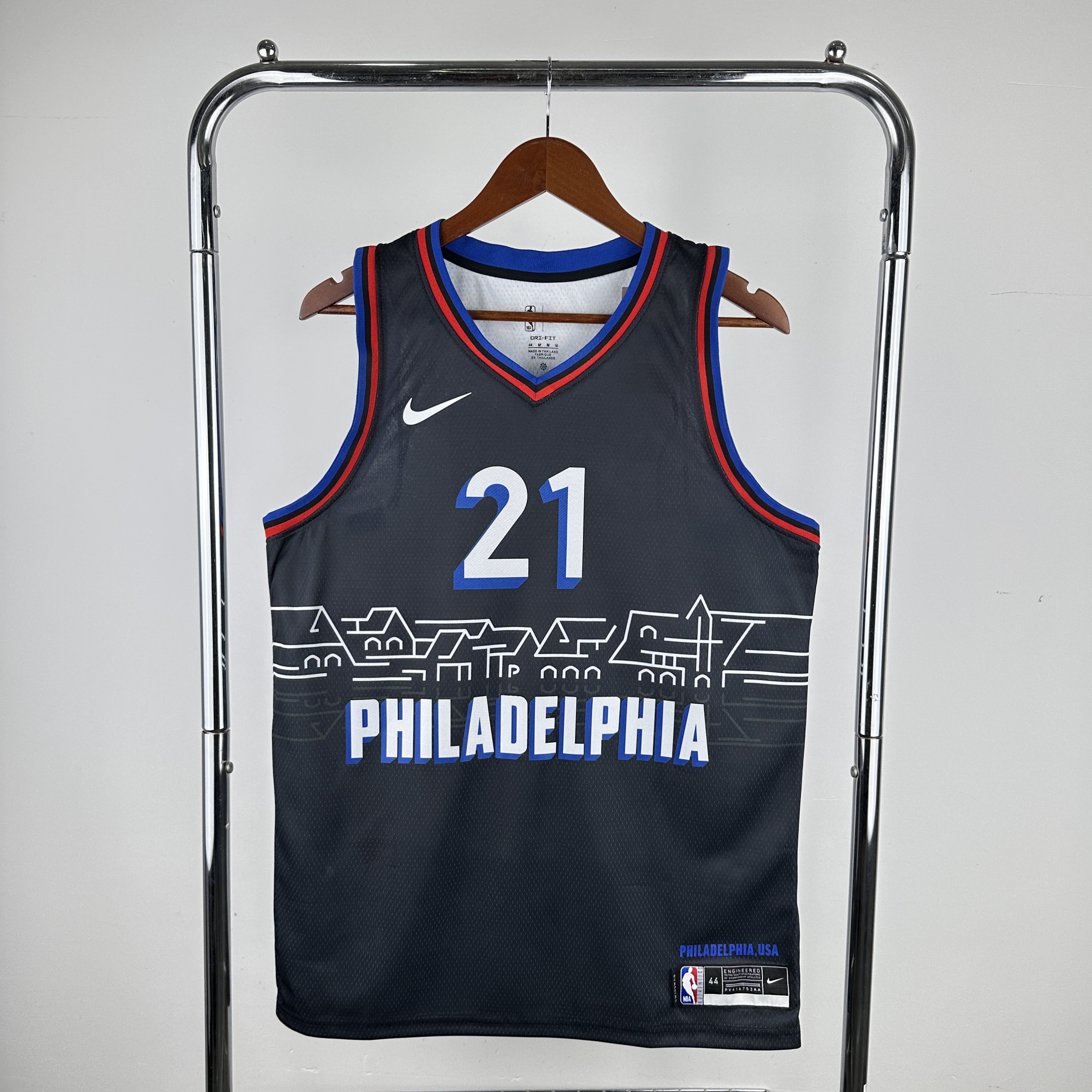 Men Philadelphia 76ers #21 Joel Embiid Black Nike City Edition 2024 NBA Jersey->philadelphia 76ers->NBA Jersey